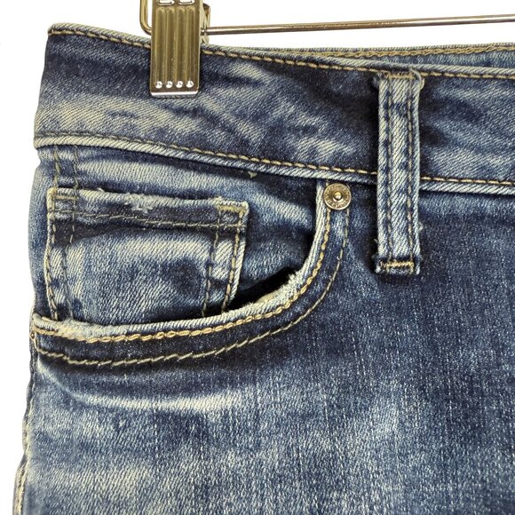 Silver Jeans Elyse Skinny W27 L29 (32 x 28) Mid Rise Dark Wash Stretch Denim - Picture 4 of 12